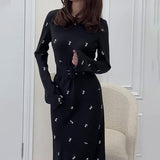 New Comfortable Fashion Round Wave Point Repair Waist Long Dress