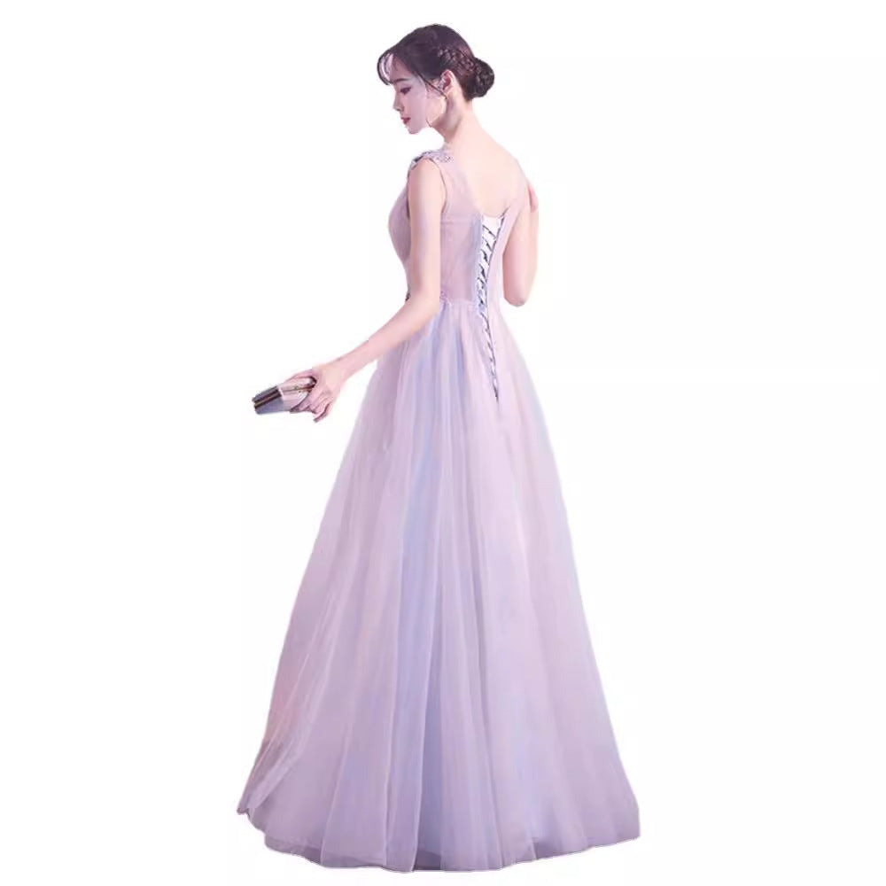 Evening Dress Dress Girl 2025 Spring New Banquet Fairy Temperament Student Bridesmaid Dress