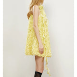 New Romantic Sweet Flowers With Hanging Neck Skirt Girl Temperament A-Character Dress