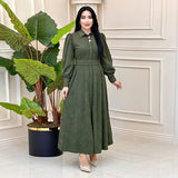 2024 New Elegant Temperament Belt Belt Solid Color Collar Dress