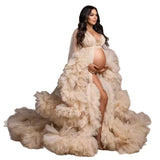 Dress Wedding Show Photo Photo 2025 Hot Pregnant Women Thin Net Yarn Dress Party Long Girl Maternity