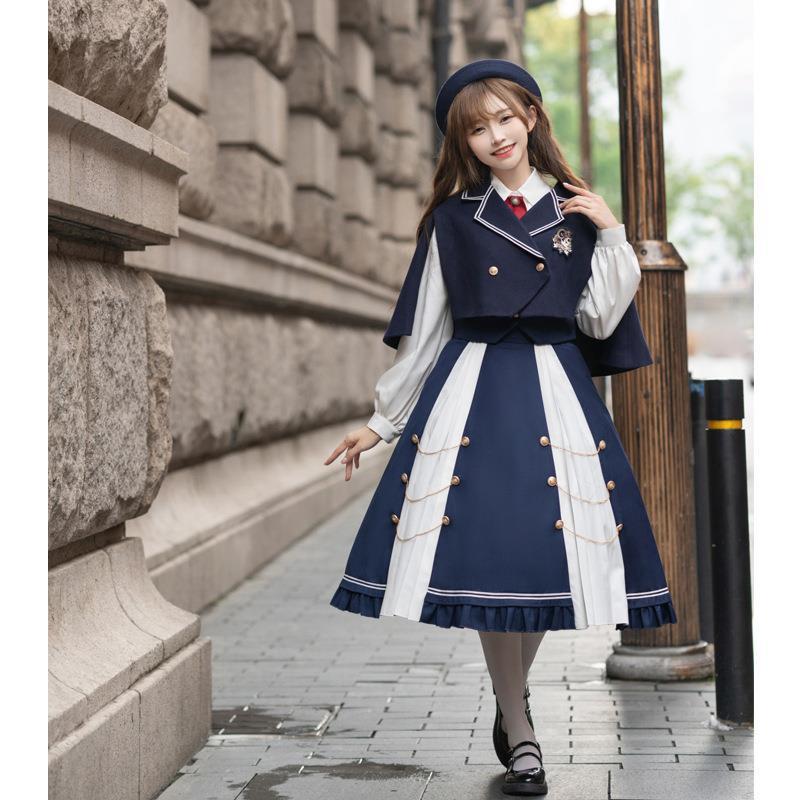 Design New Carrier Pigeon College Lolita College Wind Lolita Margarlet Four-Piece Set 6328