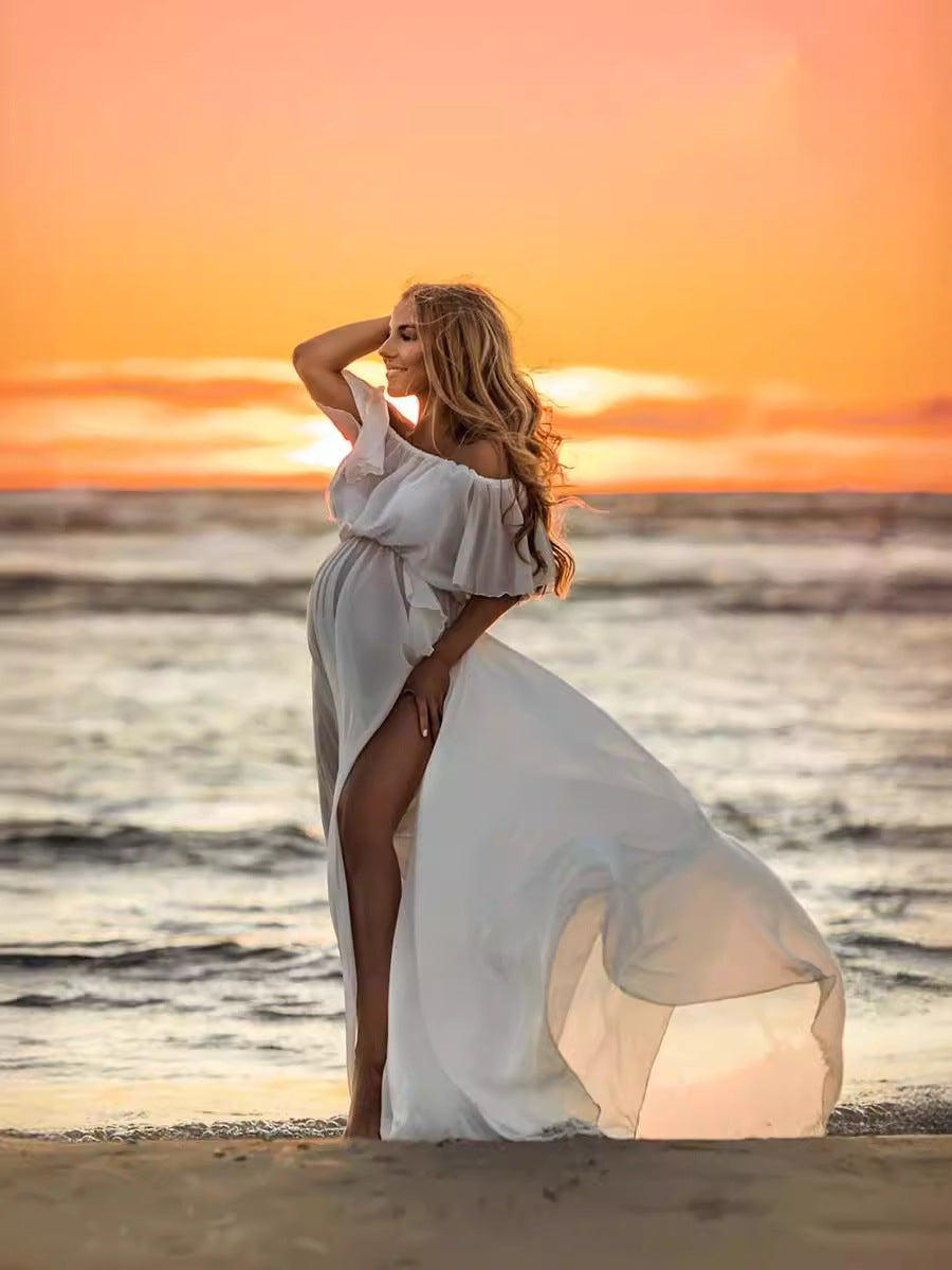 Women Chiffon Dress Skirt Pregnant Women Take Pictures Of Flowing Chiffon Skirt Maternity