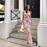 Fragmented V-Neck Folded Slings Slim Dress Woman 2024 Early Spring New Seaside Holiday Dress