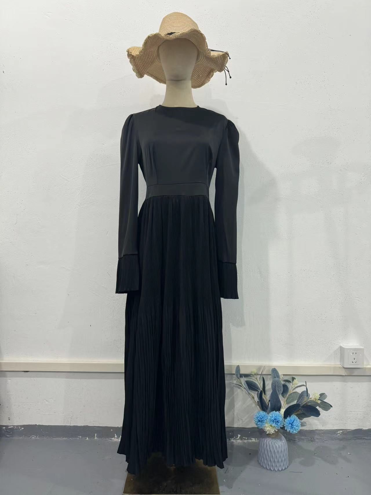 2024 New Folding Waist Thin Long Sleeves Big Set Of Famous Dress