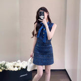 2025 With Coarse Flowers, Silk Sleeveless Dress