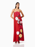 Large Flower Three-Dimensional Decoration Splicing 2025 New Solid Color Sling Skirt Loose Dress