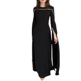 And Winter Fashion Elegant New Solid Color Long Sleeve Dress Women's Dress Dress