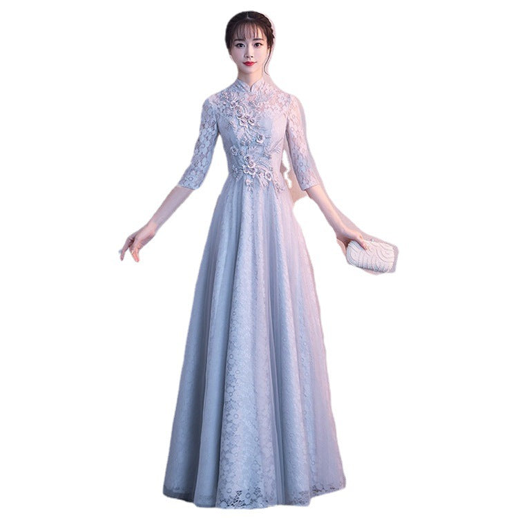 Evening Dress 2025 Spring New Moderator Elegant Atmosphere Princess Party Slimming Dress