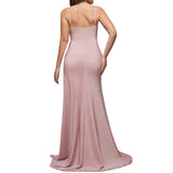 Out-To-Shoulder Temperament Evening Dress Photo Drag Sexy Slings High-Opening Buttocks Dress Maternity