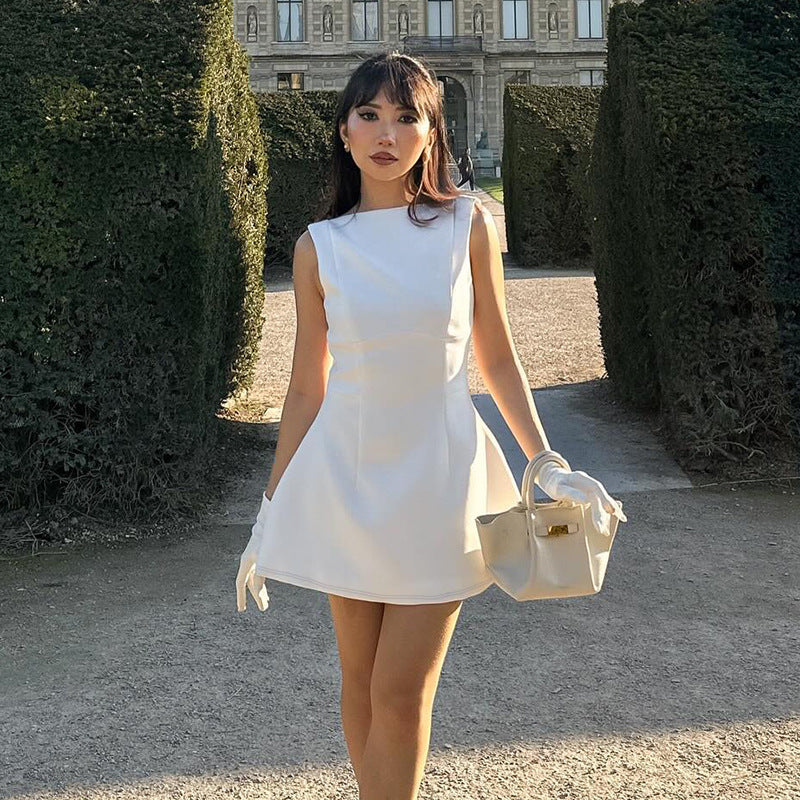 Summer 2025 New Sexy Bodydressed Short Dress Woman With Bare Waistcoat Base Dress DJPT