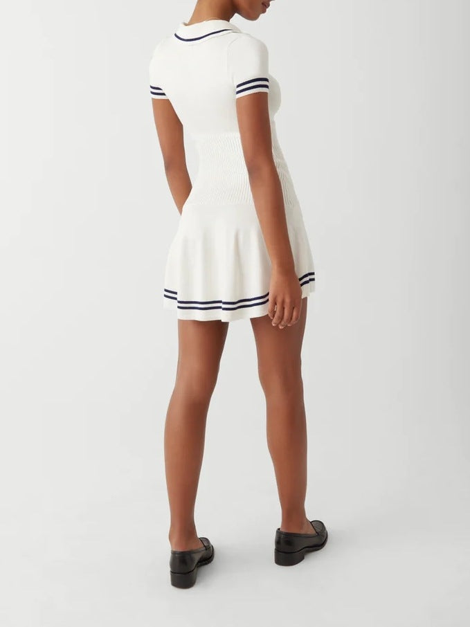 Shuxin's New Summer New College Style Short-Sleeved Knitted Short-Sleeved Girl Polo Collar Dress A Dress