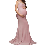 Out-To-Shoulder Temperament Evening Dress Photo Drag Sexy Slings High-Opening Buttocks Dress Maternity