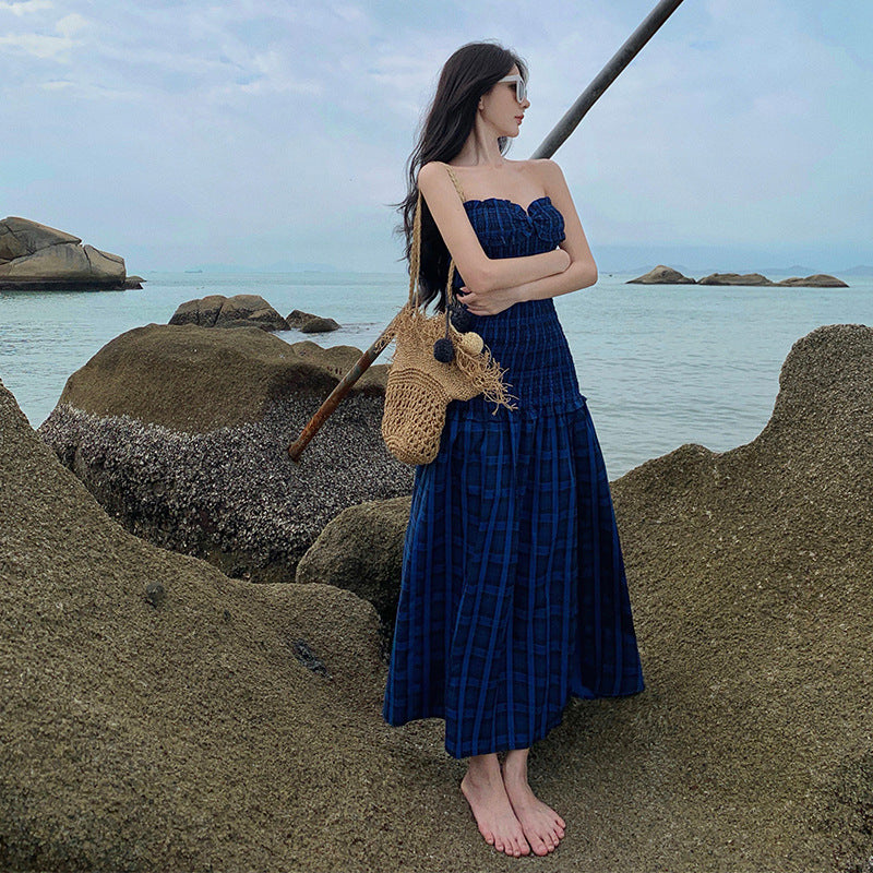 Summer New Small Design Smeared Breast Dress High-End Dress Dress Holiday Beach Dress
