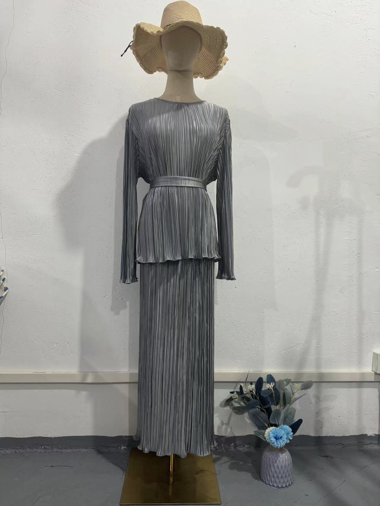 2024 New Wrinkled Folding Filament Comfortable Commuter Small Fresh Suit Dress