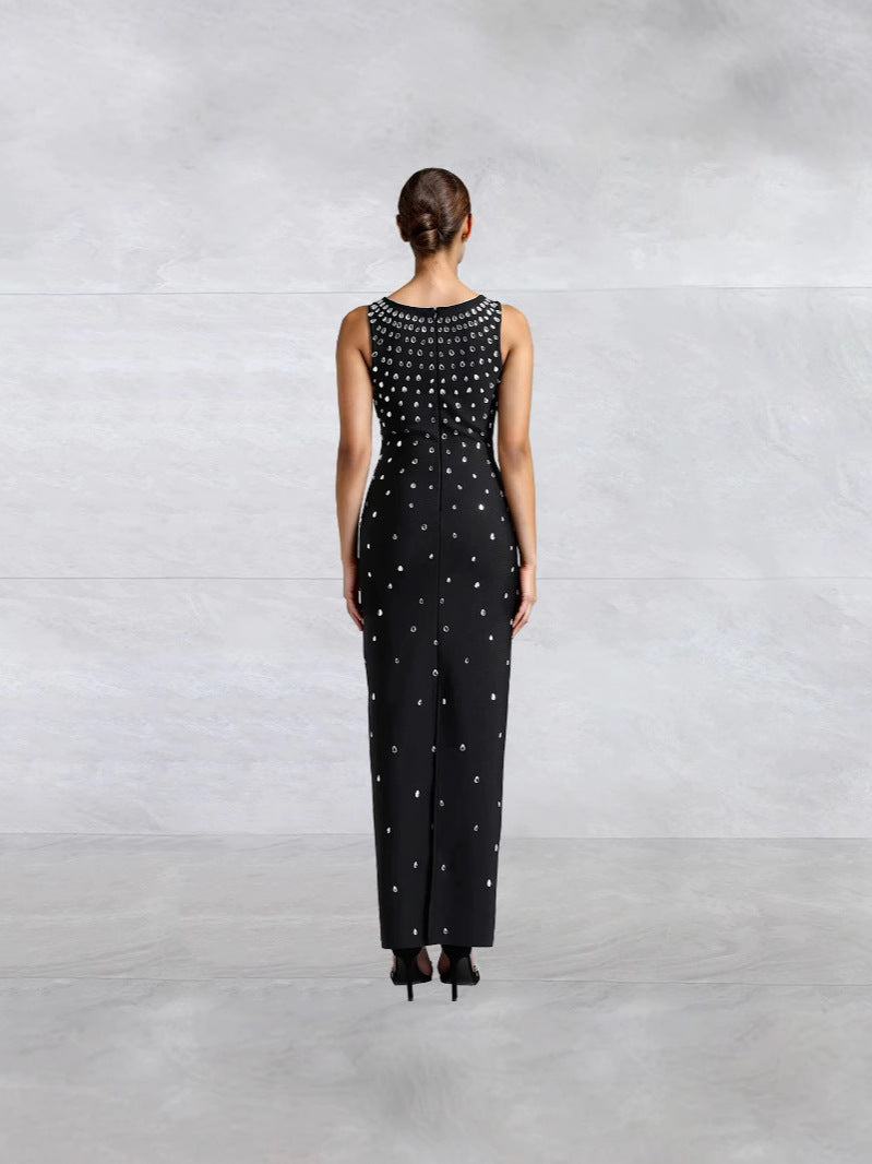 Women's Clothing 2024 New Body-Drilling Bandage Skirt Light Luxury Fashion Party Bandage Dress