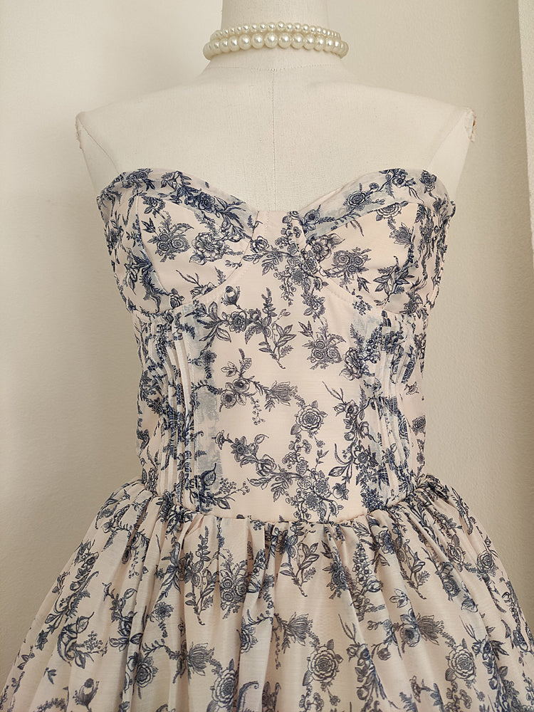 A line Sweetheart Floral Holiday Dress Travel Vacation Dresses Birthday Dress SD1250