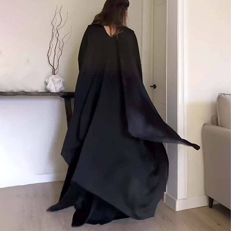 Women's Wish Round Collar Robe Loose Comfortable Fashion Bat Sleeve Temperament Long Dress