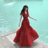 Temperament Tied With Hanging Neck Dress Female Summer New Hot Girl Bare Back Sexy Slimming A Word Dress