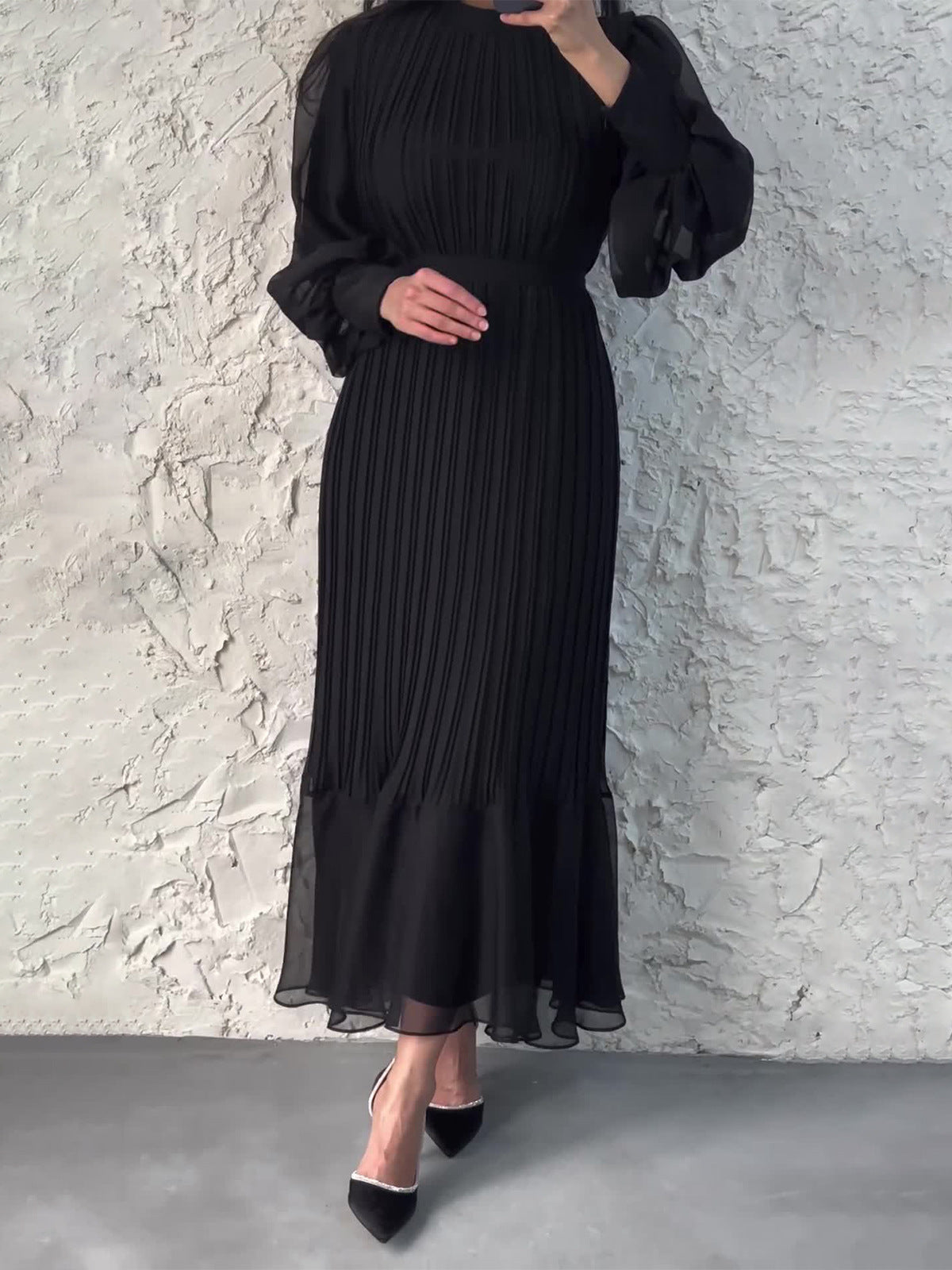 Temperament Light Style Women's Spring New Dress Long Folds