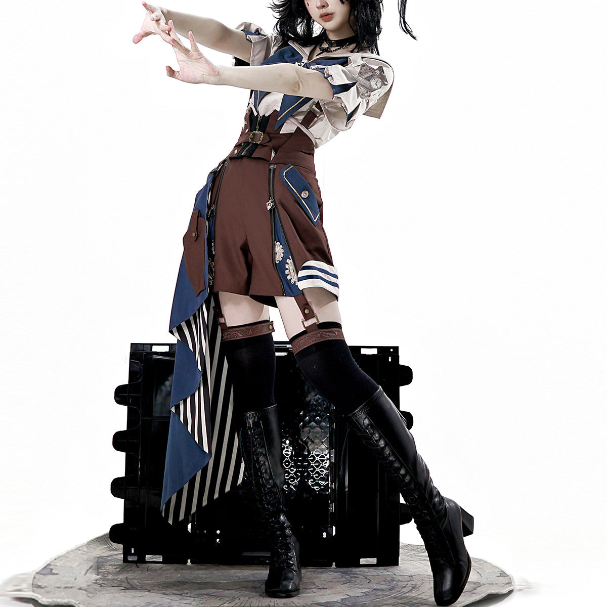 Teased Original Strangely Amused Inventor Lolita Drag-Tailed Blouse Shorts Sweet Set 7208