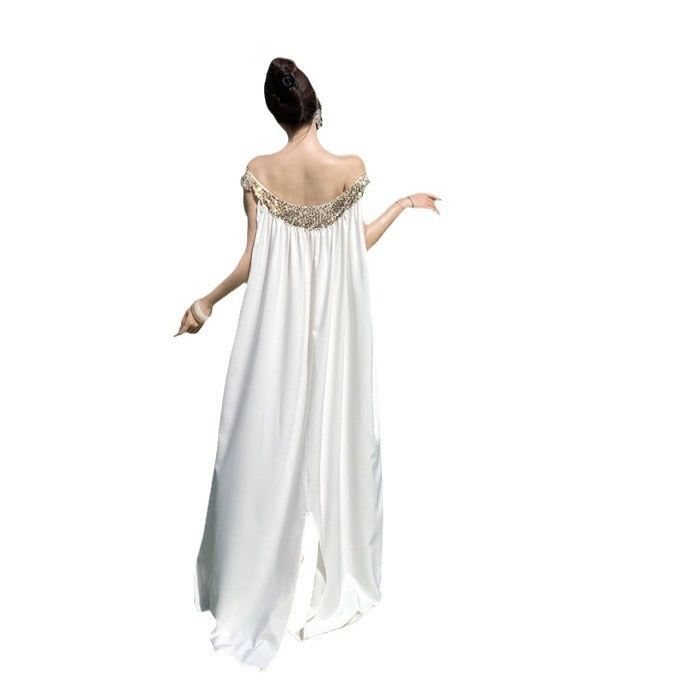 Sanya Beach Dress Seaside Holiday Dress Lazy Loose Thin Shoulder Dress Desert Photo