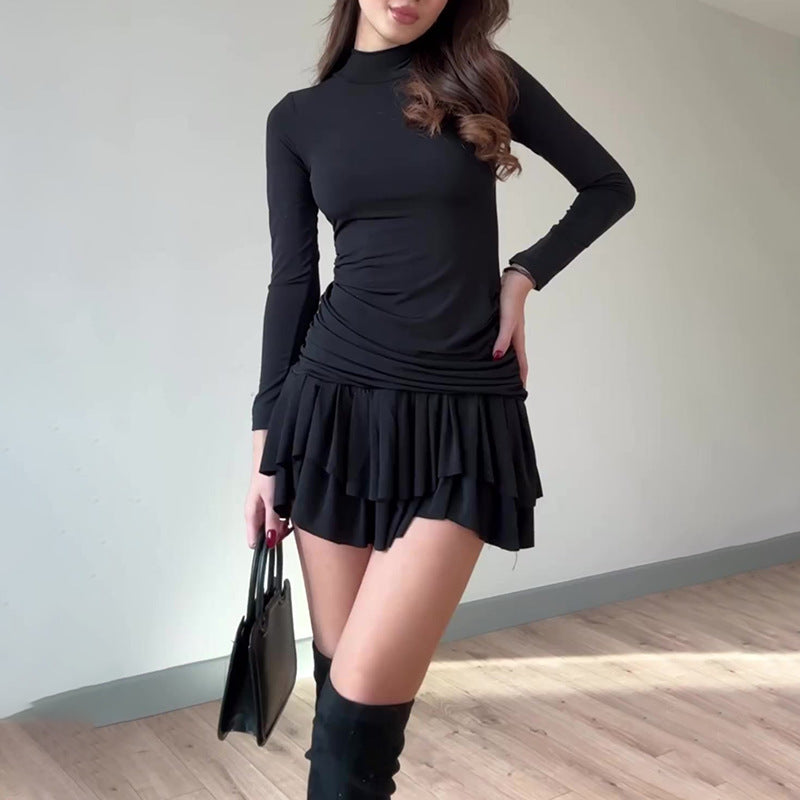 Folds Slimmed Super Short Sexy Goddess 2024 Spring Dress