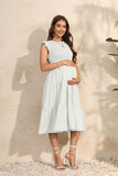 Summer Women's Flying Sleeves Folded Layered Short-Sleeved Dress Chiffon Pregnant Women's Dress Maternity
