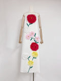 Large Flower Three-Dimensional Decoration Splicing 2025 New Solid Color Sling Skirt Loose Dress