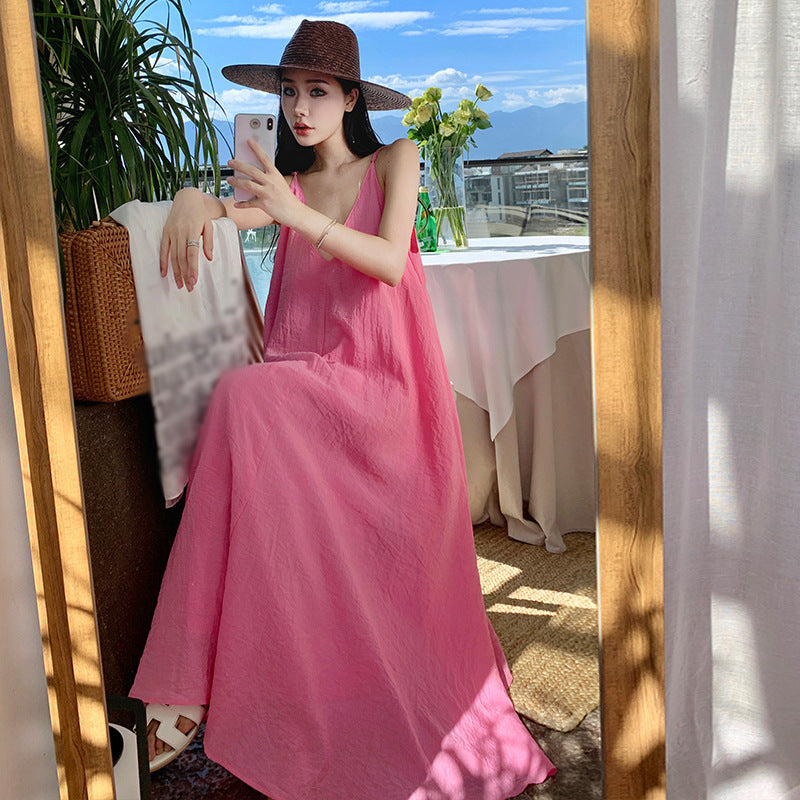 Summer Dress New French Sleeveless Sling Skirt Holiday Dress Vietnamese Thai Beach Dress Woman