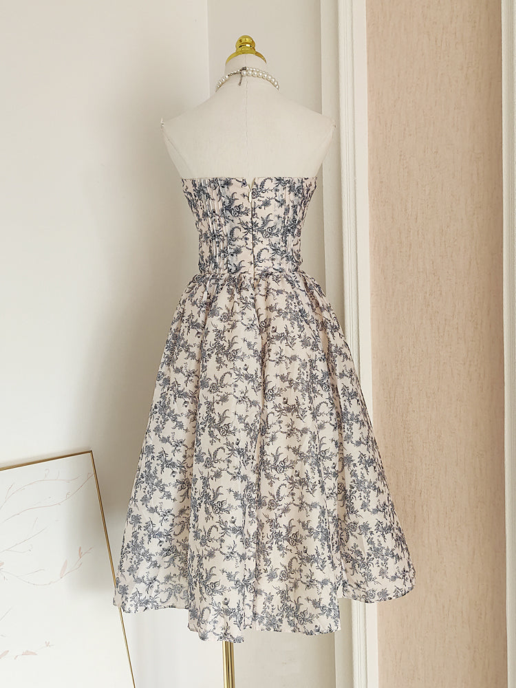 A line Sweetheart Floral Holiday Dress Travel Vacation Dresses Birthday Dress SD1250