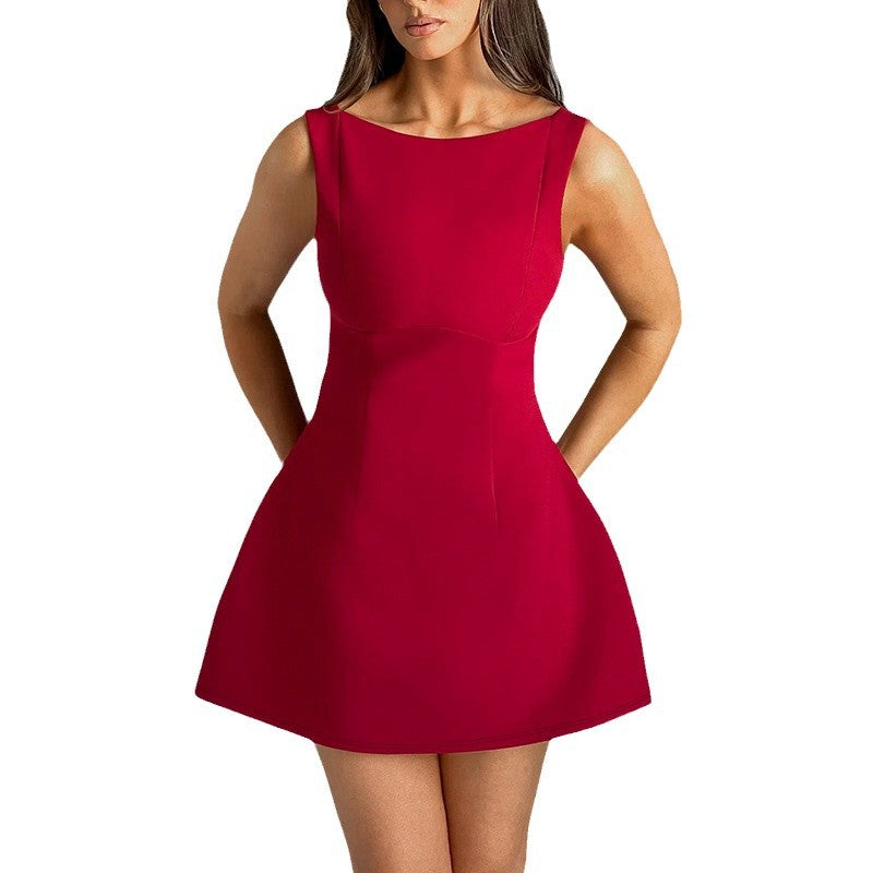 Summer 2025 New Sexy Bodydressed Short Dress Woman With Bare Waistcoat Base Dress DJPT