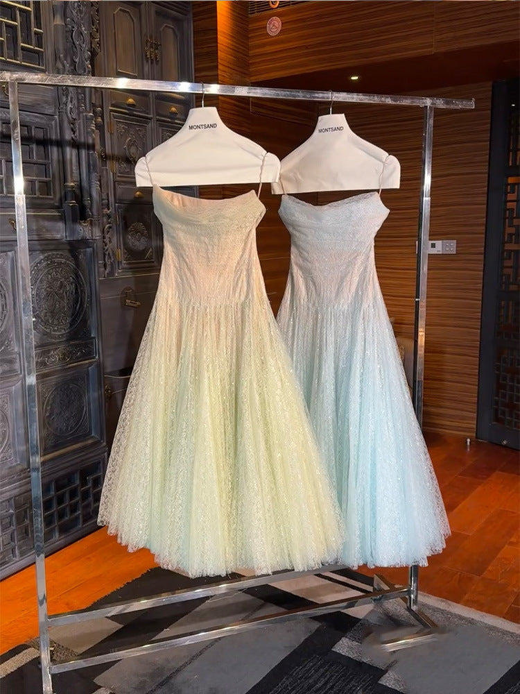 Feeling Niche Fairy Dress Beautiful Goddess Net Yarn Fish Bone Dress Dress Dress Dress Wedding Dress Wedding Dress