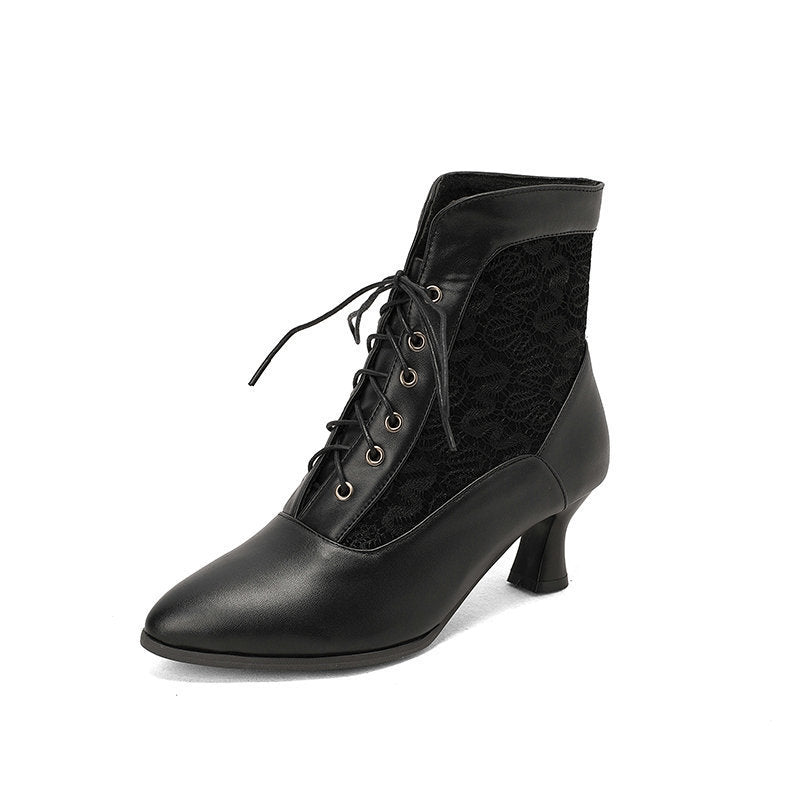 And Short Boots Women Autumn And Winter Lace-Strace Lace-On-Ann Unprecedented Lace For Women And Ankle Boots In Front Of The Lace Of Martin Boots High Quality Shoes