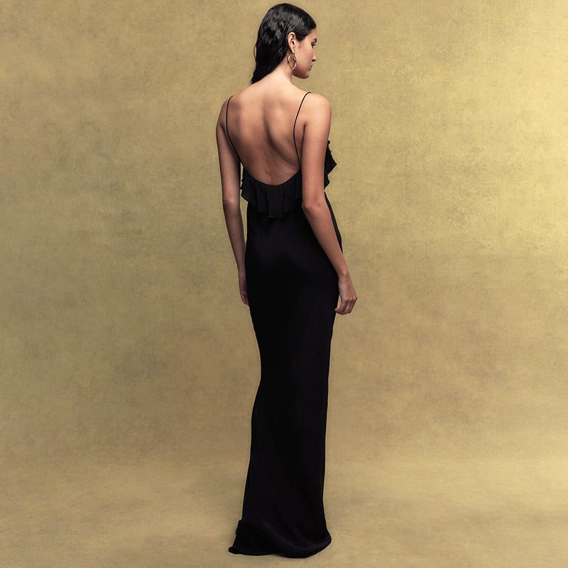 Women Decorate V-Necked Roses With Lace Dress DJPT