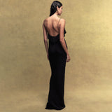 Women Decorate V-Necked Roses With Lace Dress DJPT