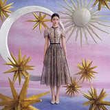 2025 Summer Round Collar Lace Three-Dimensional Flower Mesh Embroidery Dress