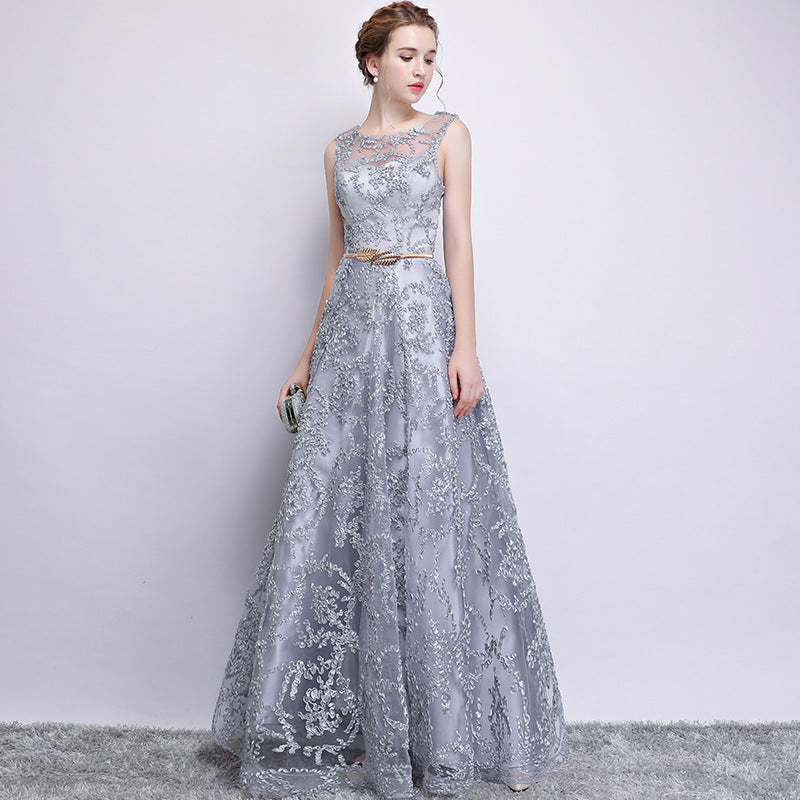 Evening Dress 2025 New Dignified Atmosphere Slimming Dress Long Host Dress Woman Spring