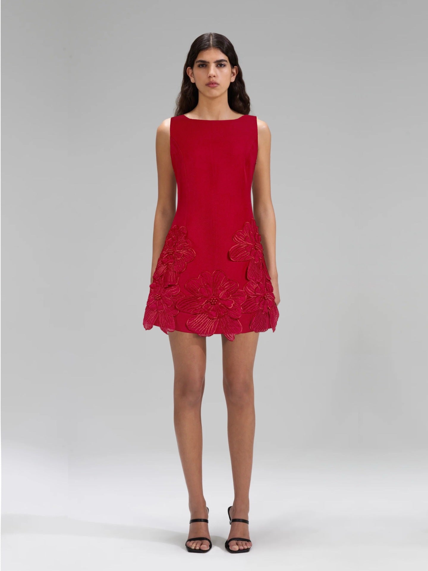 Sweet Pink Petal Spliced Sling Sling Waist Top Design Is Beautiful To Receive Short Waist Dress