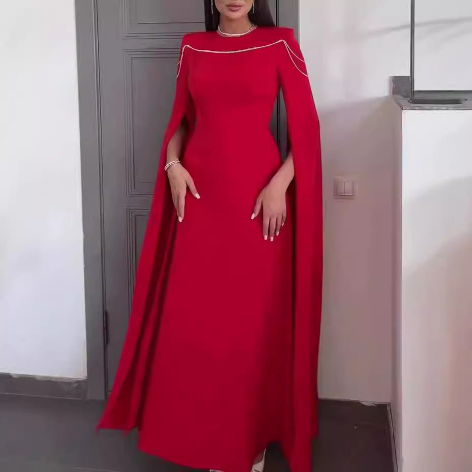 And Winter Fashion Elegant New Solid Color Long Sleeve Dress Women's Dress Dress