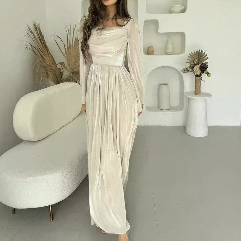 Women's Autumn Autumn Style Folded Temperament High-Waisted Skirt