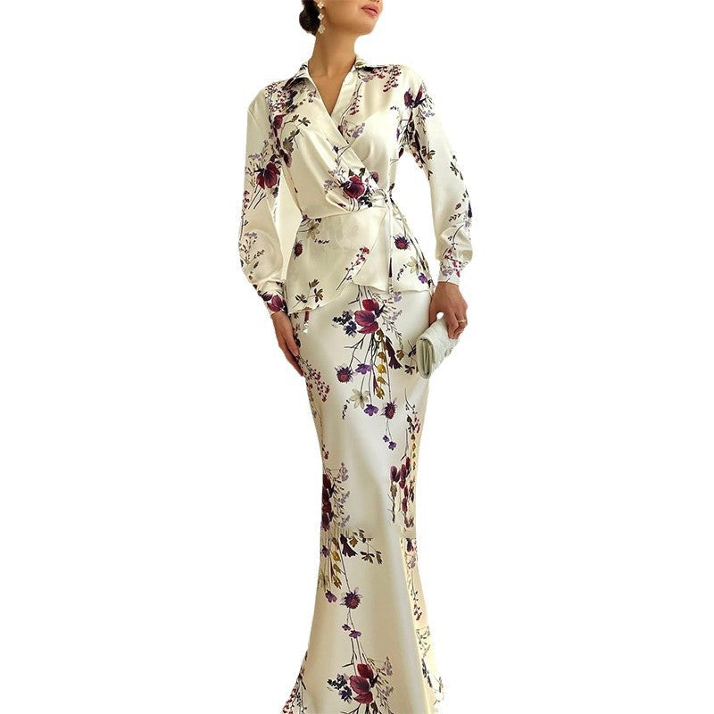 2025 New Women's Solid-Colored Long-Sleeved Jacket Half-Dress Fashion Suit