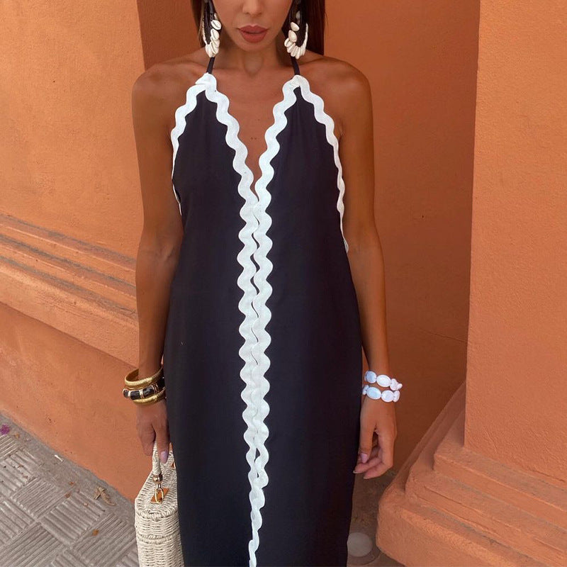 Women's Summer Hanging Neck-Loose Sexy Dress Simple Fashion Bump Dress