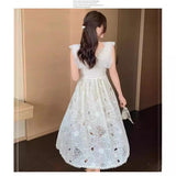 2025 Summer Flower Slender V-Neck Embroidered Slender Dress