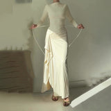 Women's Clothing Autumn 2024 New Fashion Sexy Slim Slim Open Skirt Hottie Dress