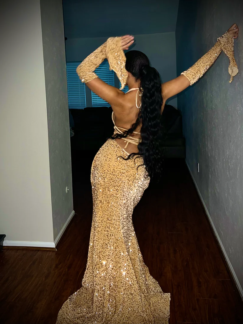 Sheath V Neckline Red Sequin Long Prom Dresses Formal Evening Dress SD1409