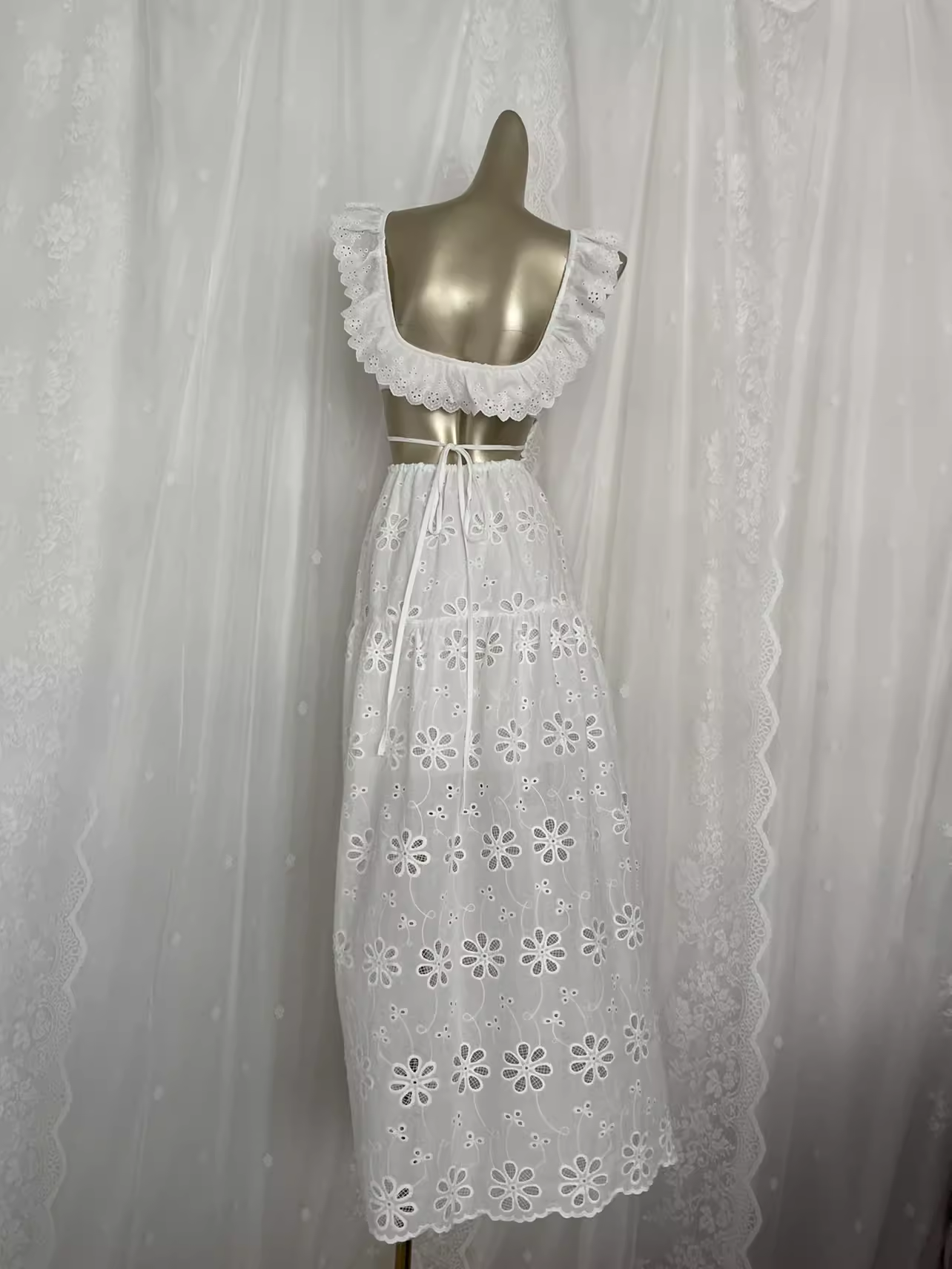 A Line Lace White Vacation Dress Birthday Dresses SD0036
