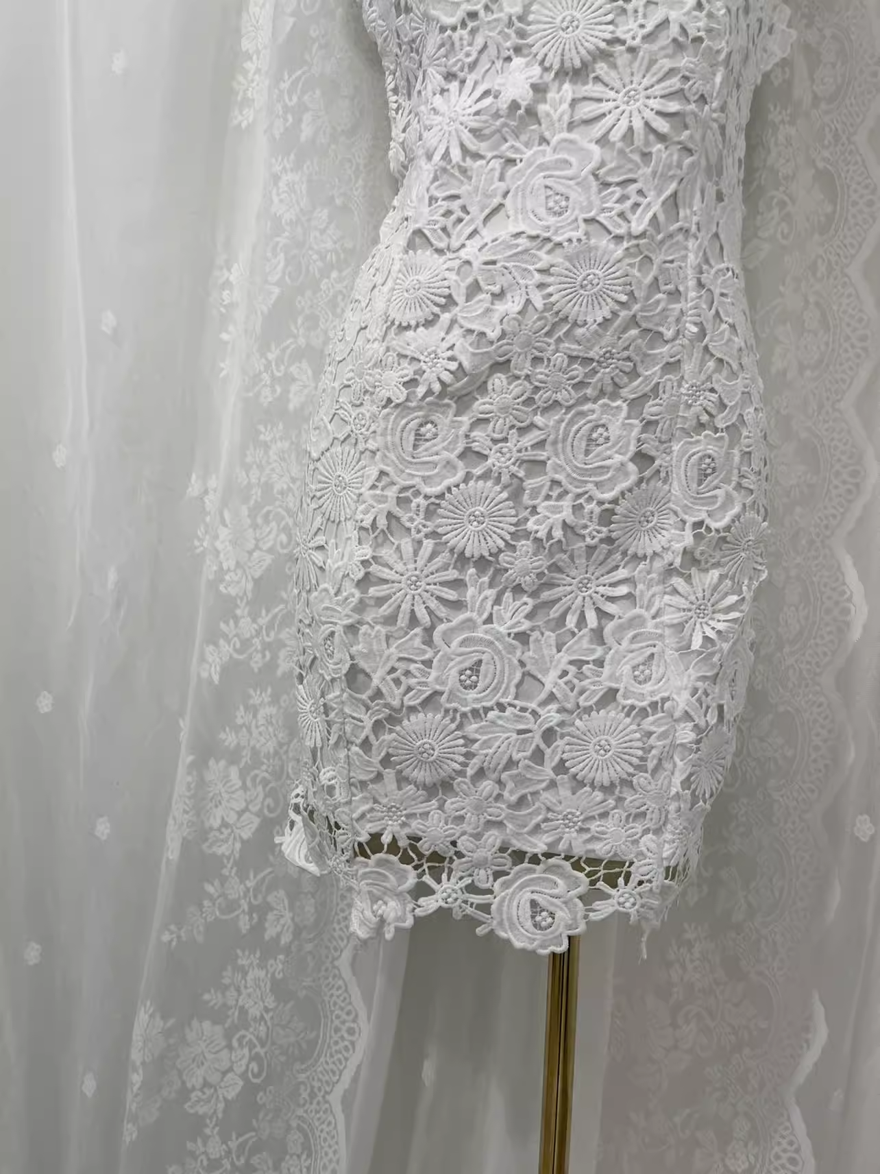 Sheath Scoop Neckline Floral Travel Backless Lace Vacation Dress Short Birthday Dress SD0061