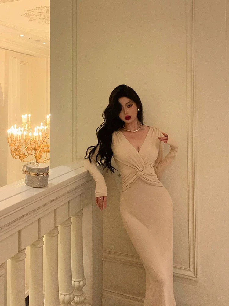 Sheath V Neckline Long Prom Dresses Birthday Outfits Evening Dress SD1037