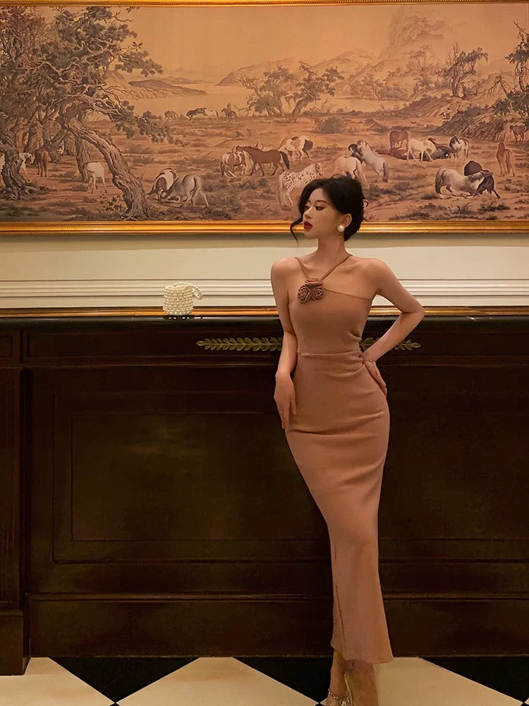 Sheath Straps Pink Date Night Party Dress Prom Dresses Birthday Outfits SD1071